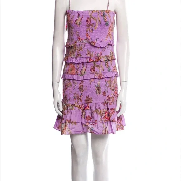 Farm Rio Tiered Purple Dress monkey lilac - Picture 3 of 7